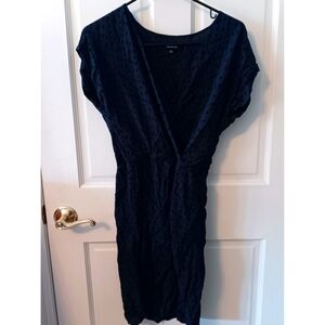 Madewell Womens Small Navy Textured Wrap Dress